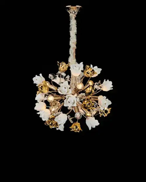 Hdc Modern Floral Bouquet Round Chandelier - Warm White
