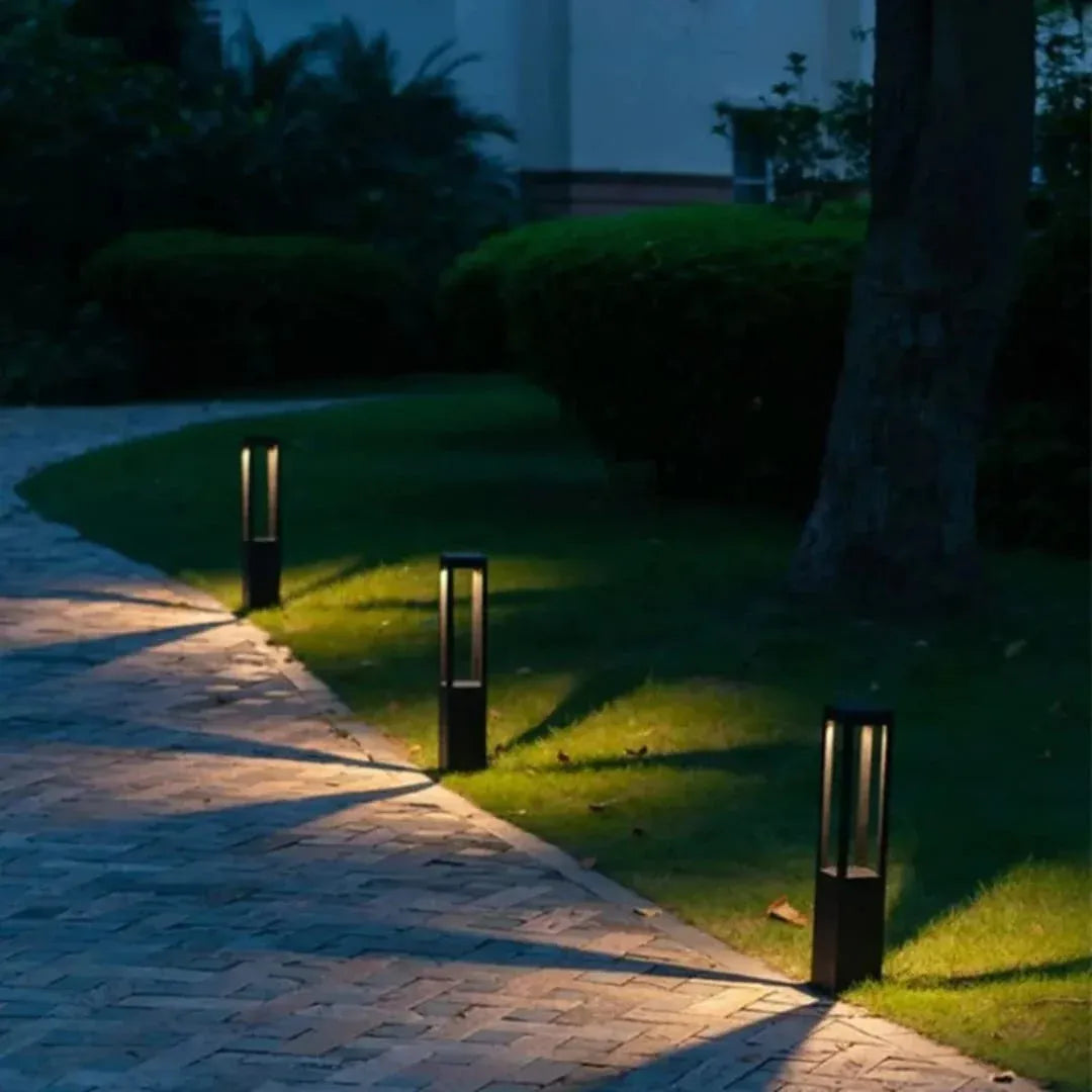 HDC Led 600MM Grey Body Rectangular Bollard Outdoor Garden Park Driveway Light - Warm White