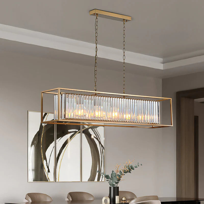 Hdc 1200x250 Mm Silver Metal Crystal Led Chandelier Hanging Suspension Lamp - Warm White