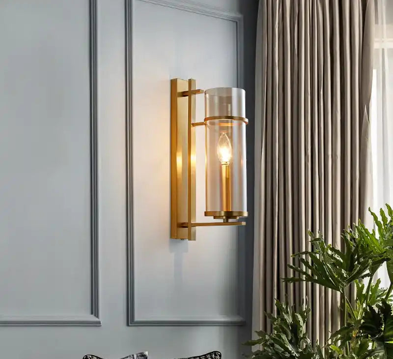 Hdc 400mm Gold Glass Long Wall Light Metal - Gold Warm White