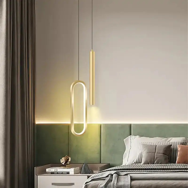 Hdc 2 Light Modern Led Oval Gold Spot Pendant Lamp - Tricolor