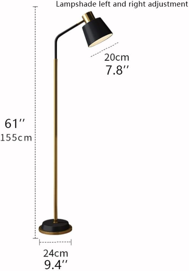 Hdc Modern Simple Iron Floor Lamp Adjustable Lampshade Reading Lamp Living Room Floor Light Standing Light