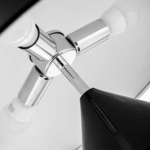 Hdc Mushroom Modern Architect LED Desk Lamps, Luxury Decorations Made of Nordic Chrome Metal with Warm White Light- Black