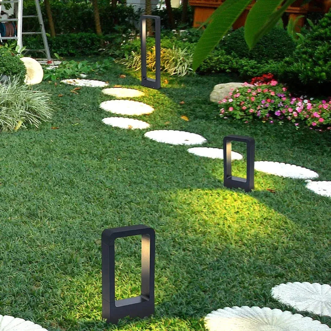 Hdc Led 12w 300mm Sand Black Small Body Bollard Outdoor Garden Park Driveway Light - Warm White