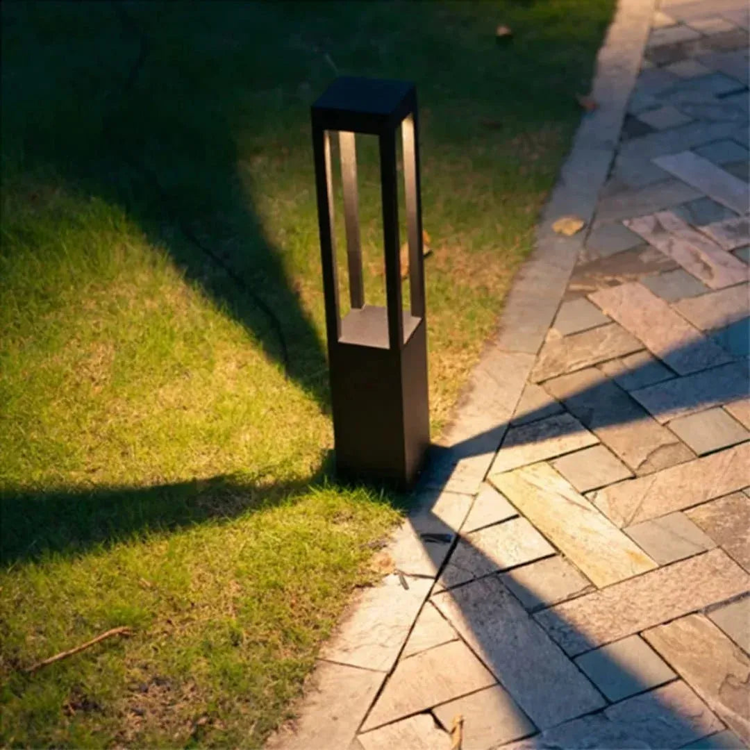 HDC Led 600MM Grey Body Rectangular Bollard Outdoor Garden Park Driveway Light - Warm White