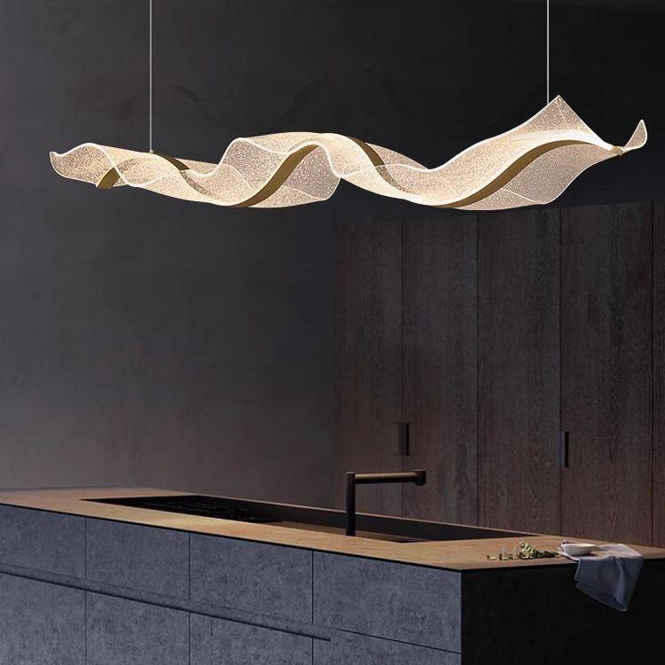 HDC 1200/1500mm Electroplated Gold Acrylic LED Postmodern Creative Chandelier- 3 Color Changing