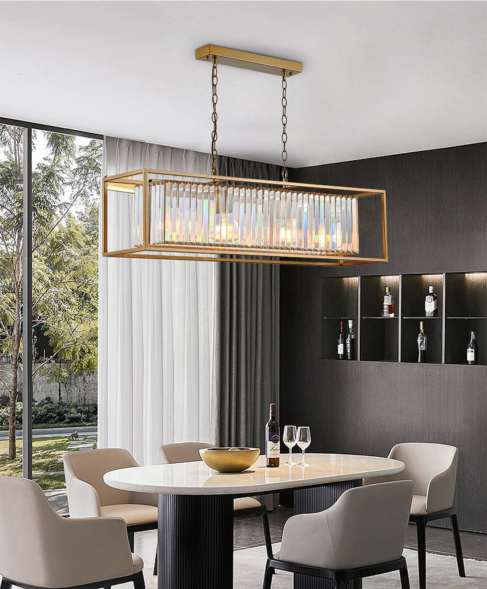 Hdc 1200x250 Mm Silver Metal Crystal Led Chandelier Hanging Suspension Lamp - Warm White