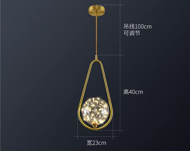 Hdc LED Fairy Ball Gold Pendant Lamp Ceiling Light - Warm White