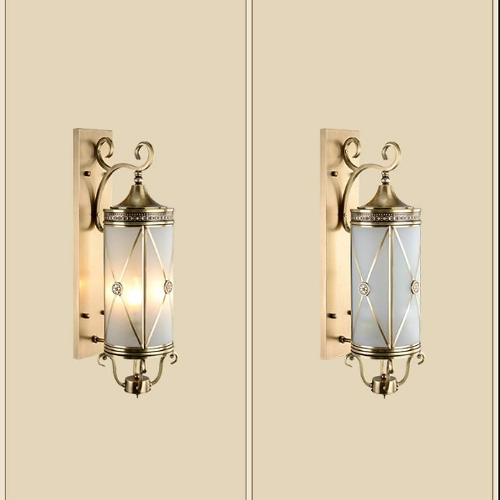 Hdc Art Exterior Style Villa Courtyard Balcony Waterproof Copper Corridor Retro Outdoor Wall Lamp