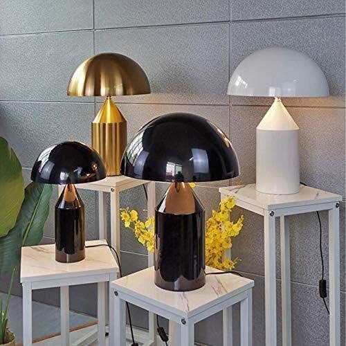 Hdc Mushroom Modern Architect LED Desk Lamps, Luxury Decorations Made of Nordic Chrome Metal with Warm White Light- Black