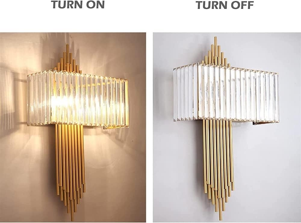 HDC Modern Crystal Golden Wall Lamp Simple Living room Staircase background Wall For Living Room Indoor Light Fixtures