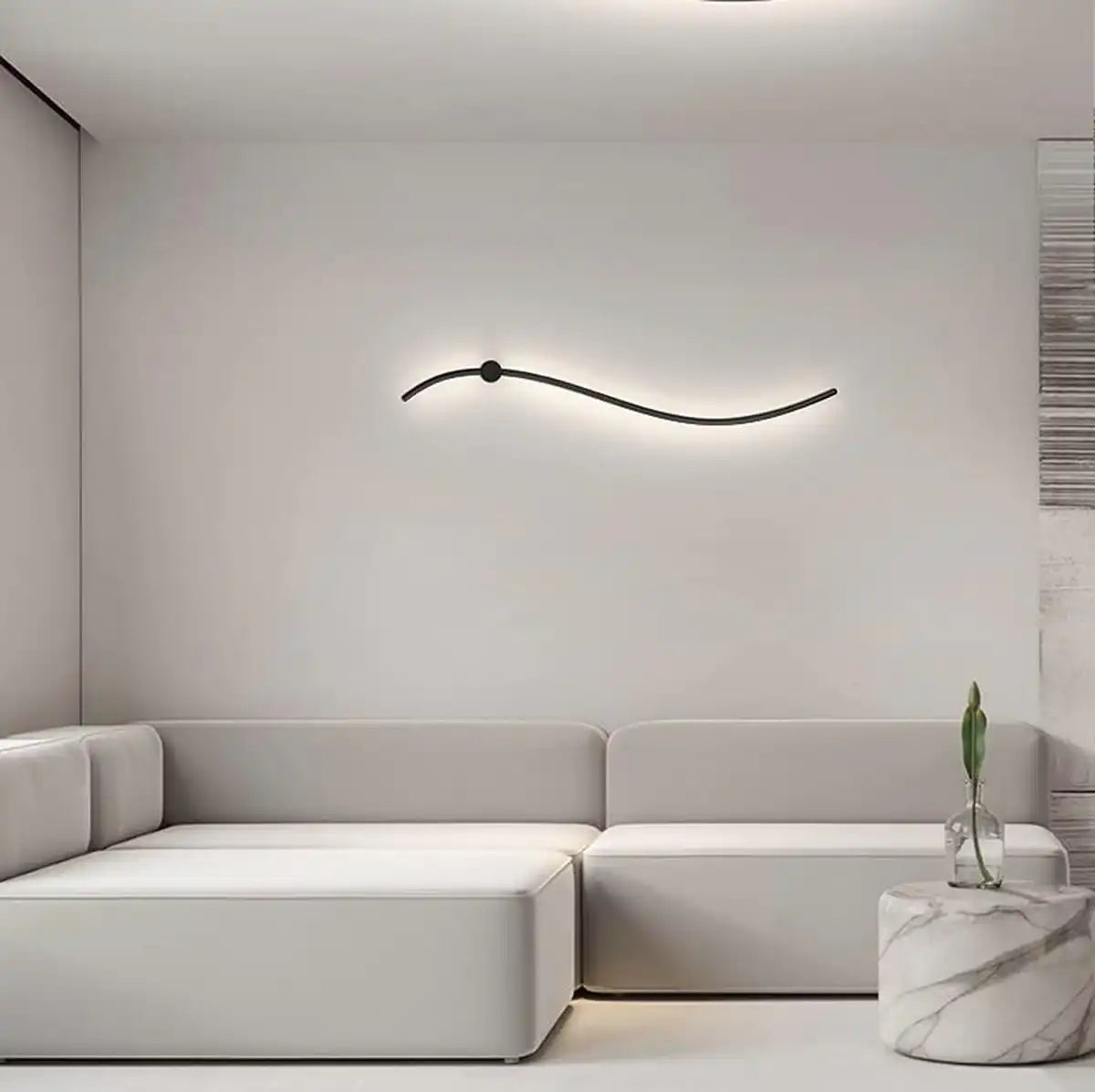 Hdc Led Curvy Black Long Strip Wall Light