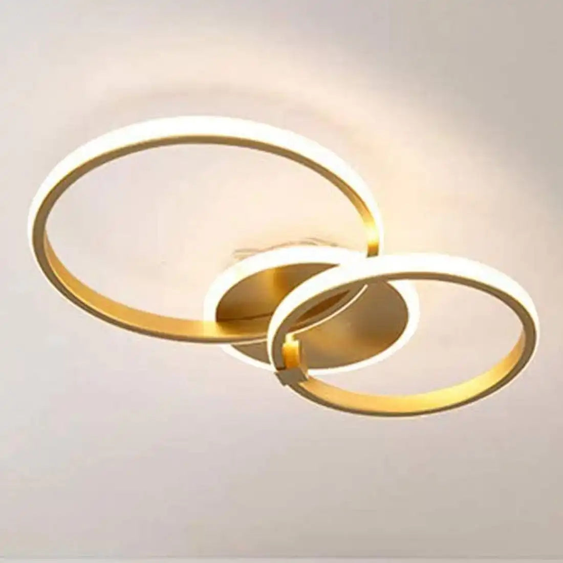 Hdc Modern 2 Ring Gold Flush Mount Ceiling Lighting Chandelier