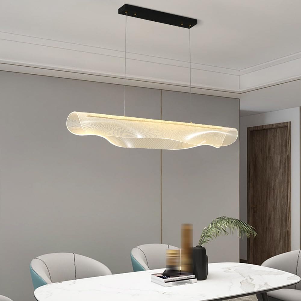 HDC Linear Curve Shape Ceiling Hanging Luxury Modern Led Chandelier Pendant Light