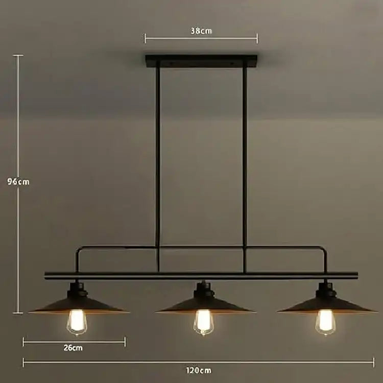 HDC Pendant Light 3 Lights Black Iron Chandelier Creative Design Hanging Lamp Ceiling Lighting Fixture for Living Room Dining Room Kitchen