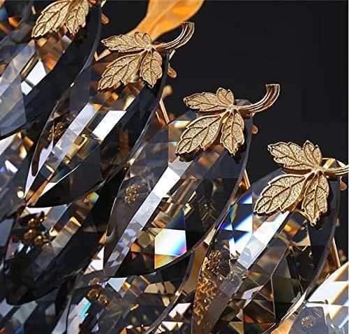 Hdc 600mm Modern Simple Round Villa Decorative Crystal Leaf Chandelier - HDC Lights