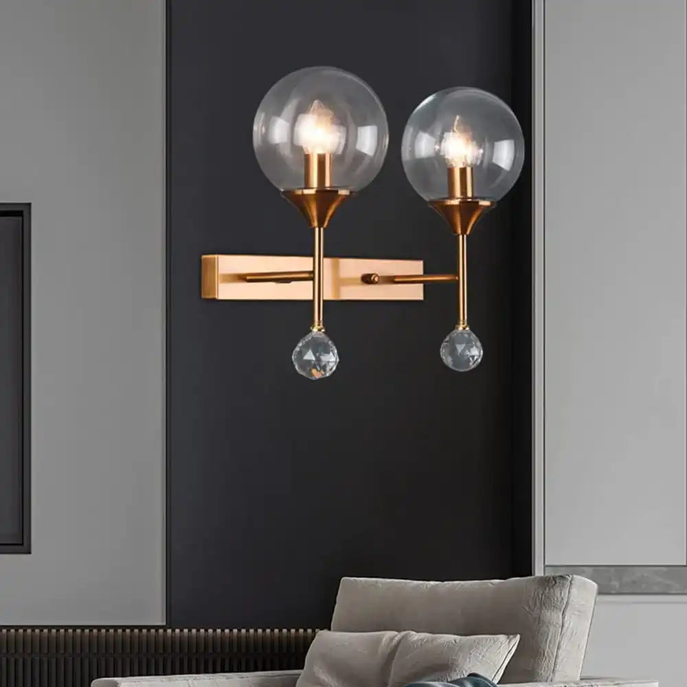 Hdc 2 Lights Retro Creative Glass Shade Wall Light