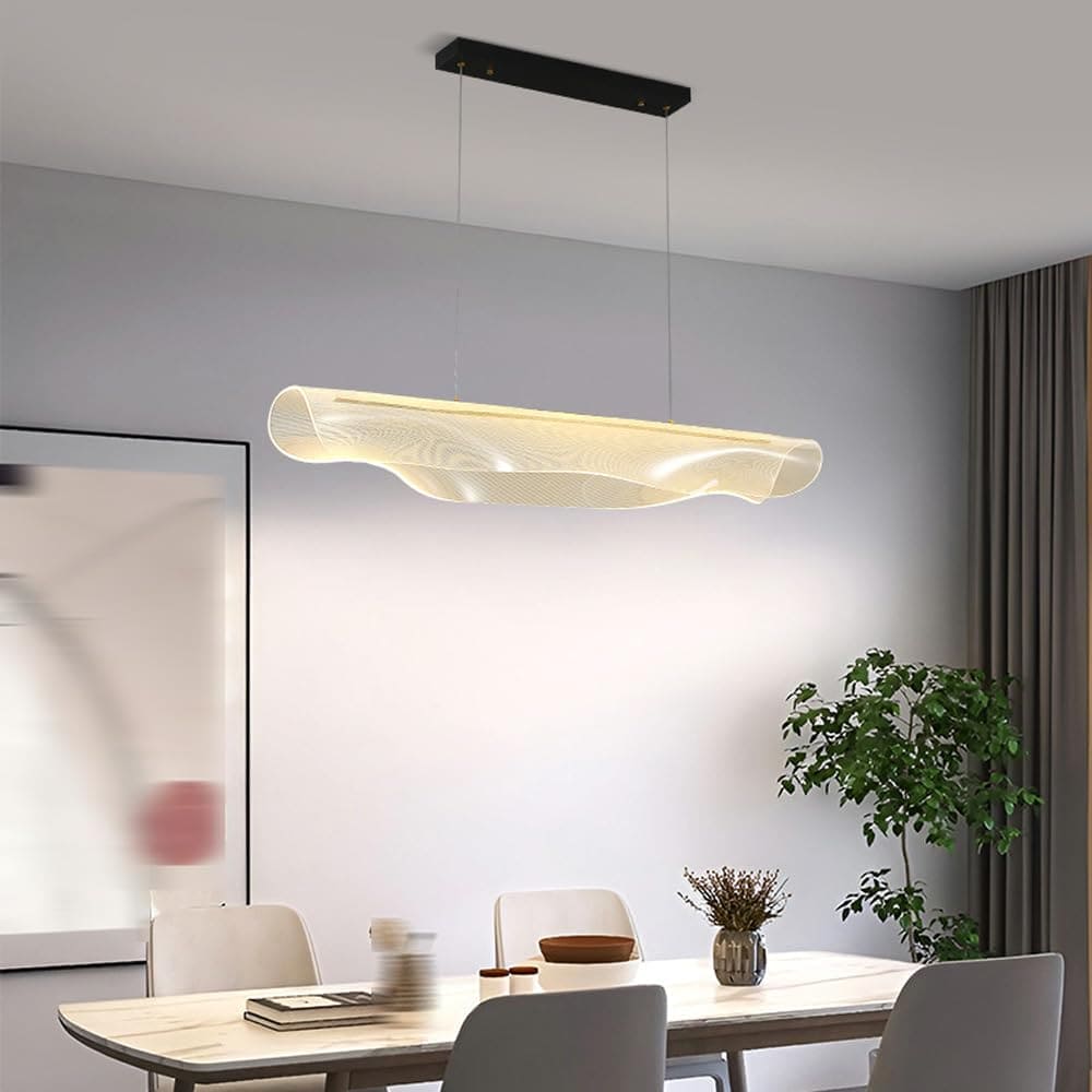 HDC Linear Curve Shape Ceiling Hanging Luxury Modern Led Chandelier Pendant Light