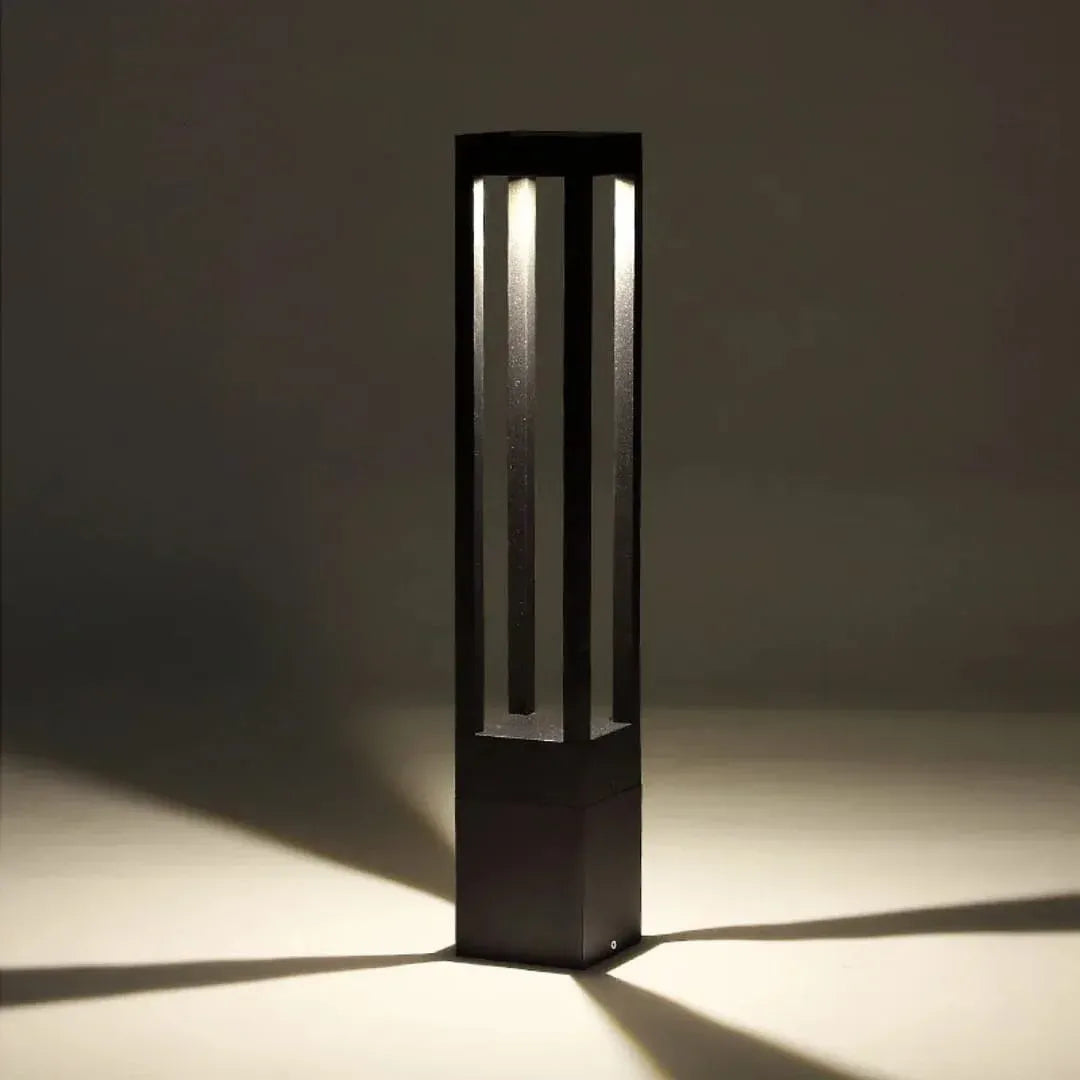 HDC Led 600MM Grey Body Rectangular Bollard Outdoor Garden Park Driveway Light - Warm White