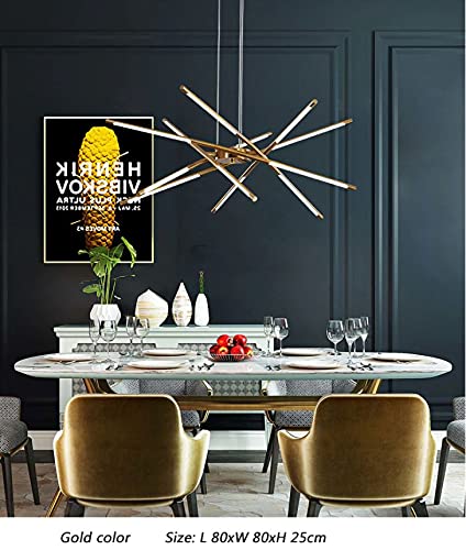Hdc 10 Heads LED Modern Chandelier Pendant Hanging Light Lamp - Warm White, Gold