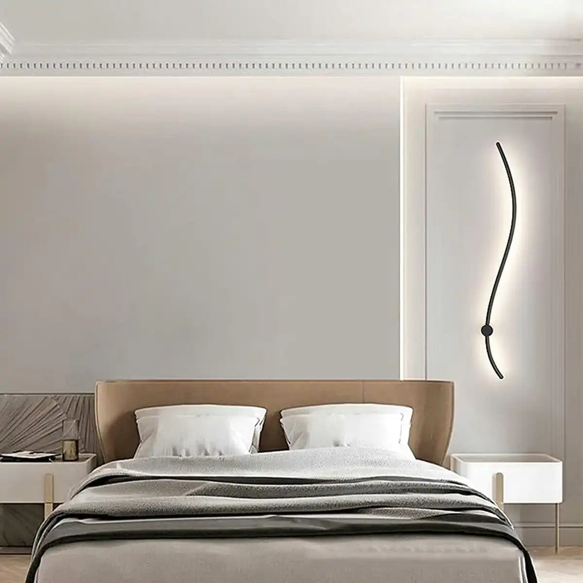 Hdc Led Curvy Black Long Strip Wall Light