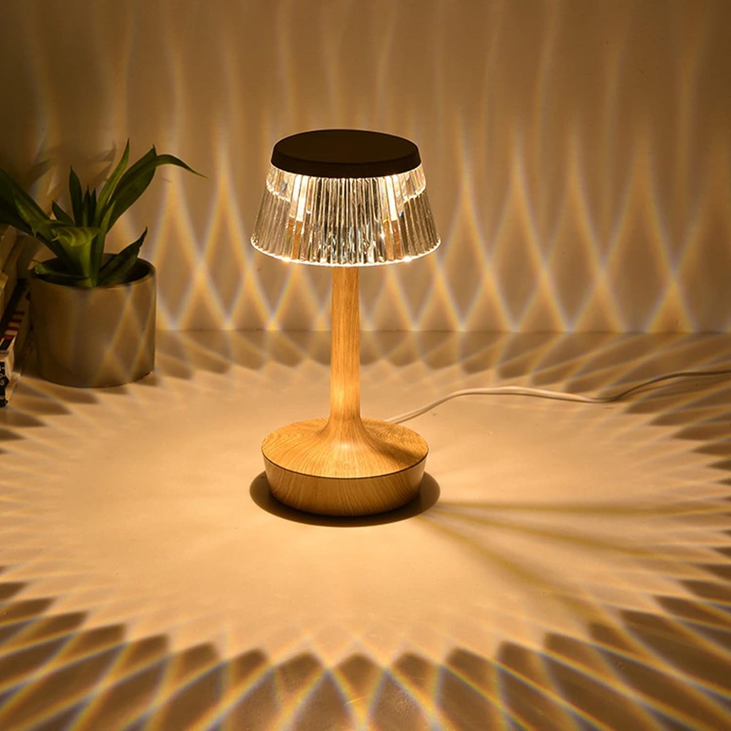 Hdc Mushroom Table Lamp Home Elegant Decorative Living Room Bedside Crystal Desk Lamp Hallway Lamp Living Room Cofe Bar for Bedroom - Champagne Gold