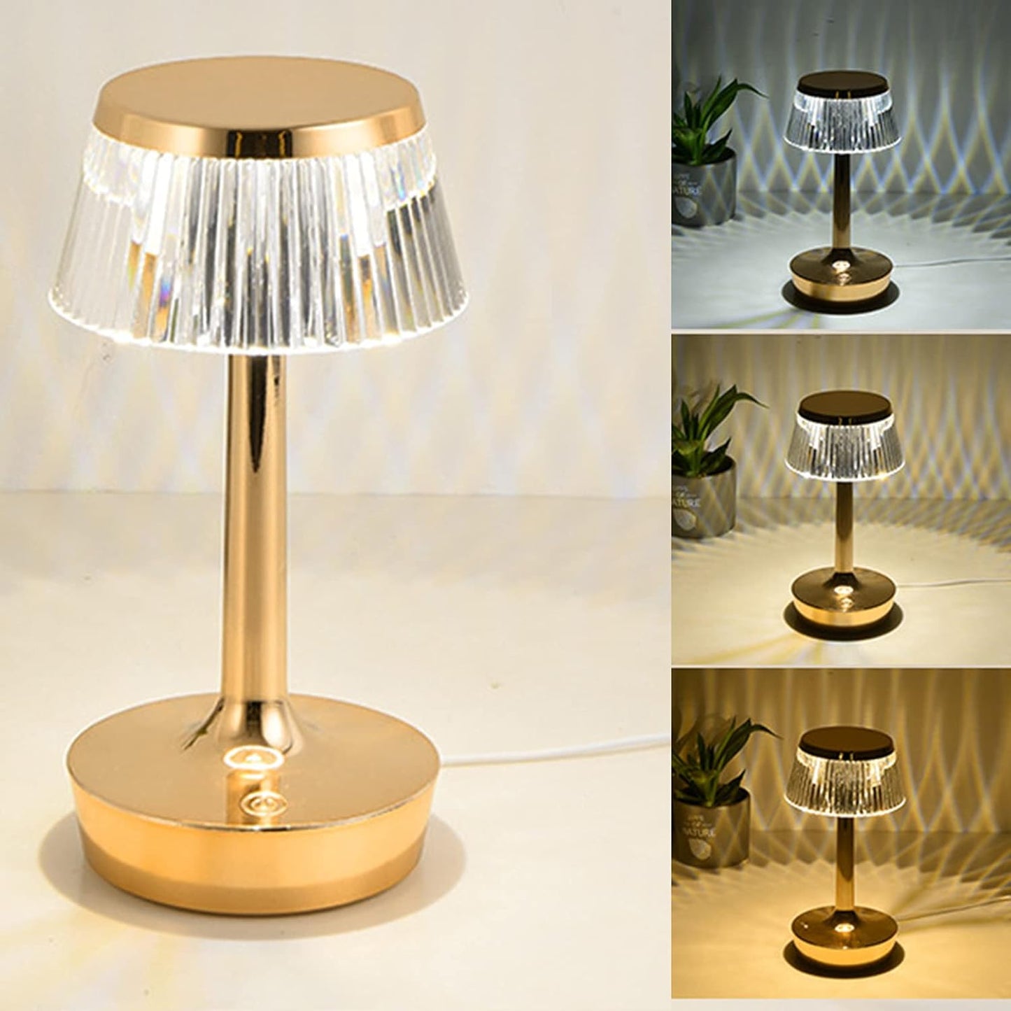 Hdc Mushroom Table Lamp Home Elegant Decorative Living Room Bedside Crystal Desk Lamp Hallway Lamp Living Room Cofe Bar for Bedroom - Champagne Gold