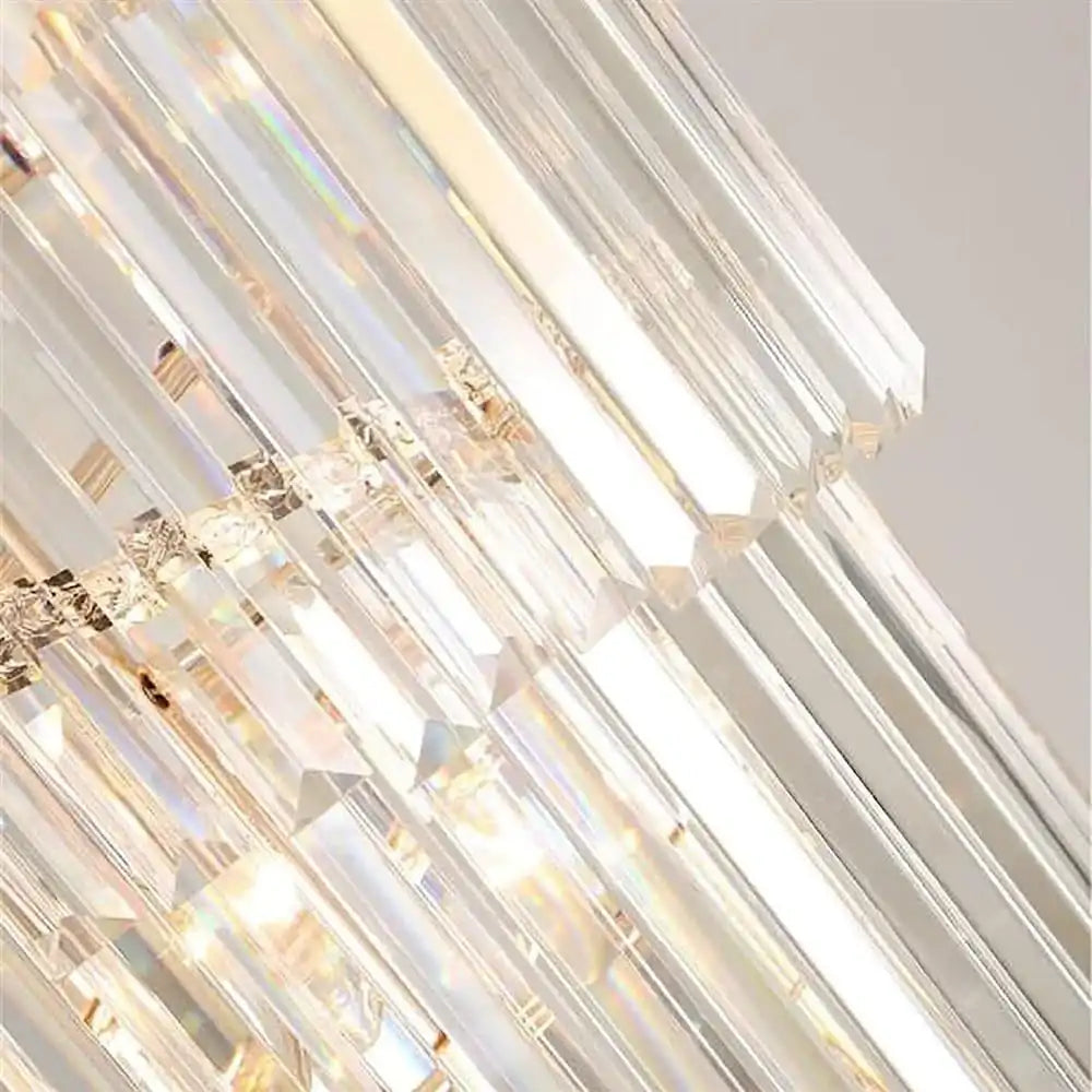 HDC Rotating Stair Long Chandelier Modern Spiral Design Crystal Double Height Chandelier For Staircase