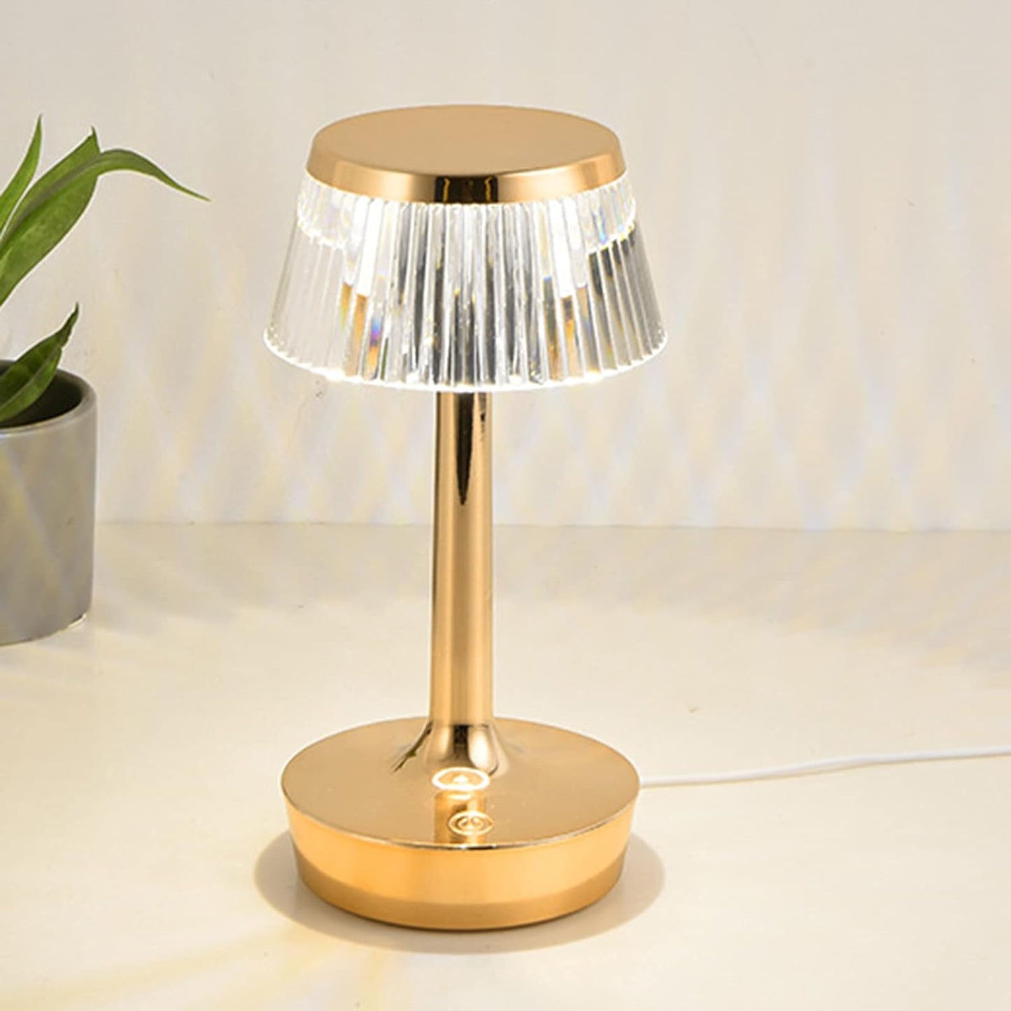Hdc Mushroom Table Lamp Home Elegant Decorative Living Room Bedside Crystal Desk Lamp Hallway Lamp Living Room Cofe Bar for Bedroom - Champagne Gold