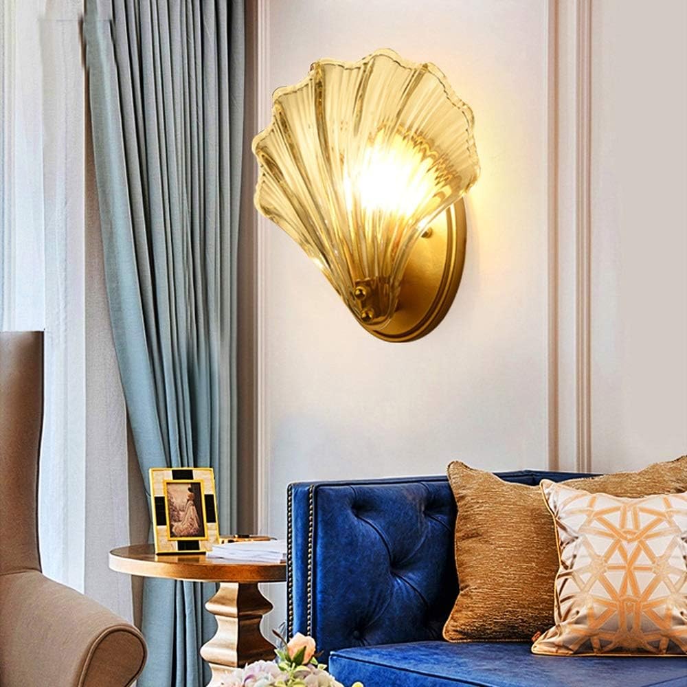 Hdc American Shell Shape Led Wall Light For Bedroom Living Room