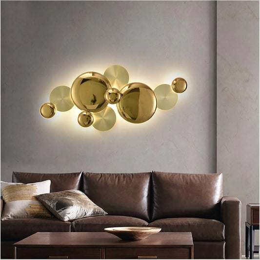 Hdc 7 Led Modern Electroplated Gold Wall Art Light - Warm White