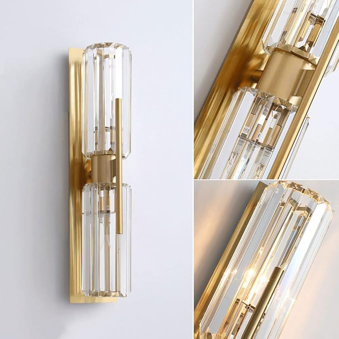 HDC Modern golden crystal wall light for living room bedroom