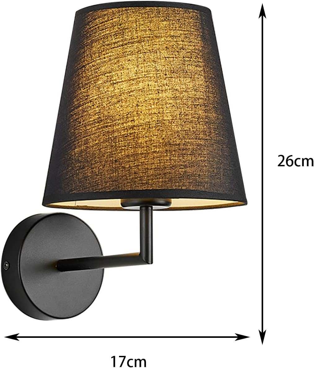 Hdc Modern Minimalist Fabric Lampshade Wall Light for Balcony Aisle Study E27 Socket - HDC Lights