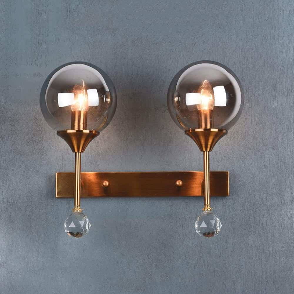 Hdc 2 Lights Retro Creative Glass Shade Wall Light