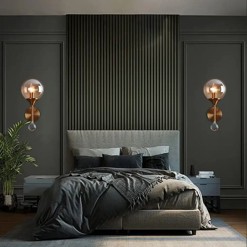 Hdc 2 Lights Retro Creative Glass Shade Wall Light