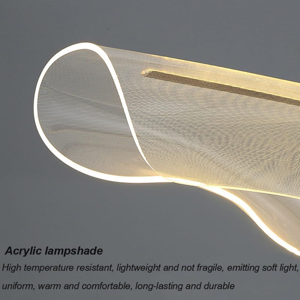 HDC Linear Curve Shape Ceiling Hanging Luxury Modern Led Chandelier Pendant Light