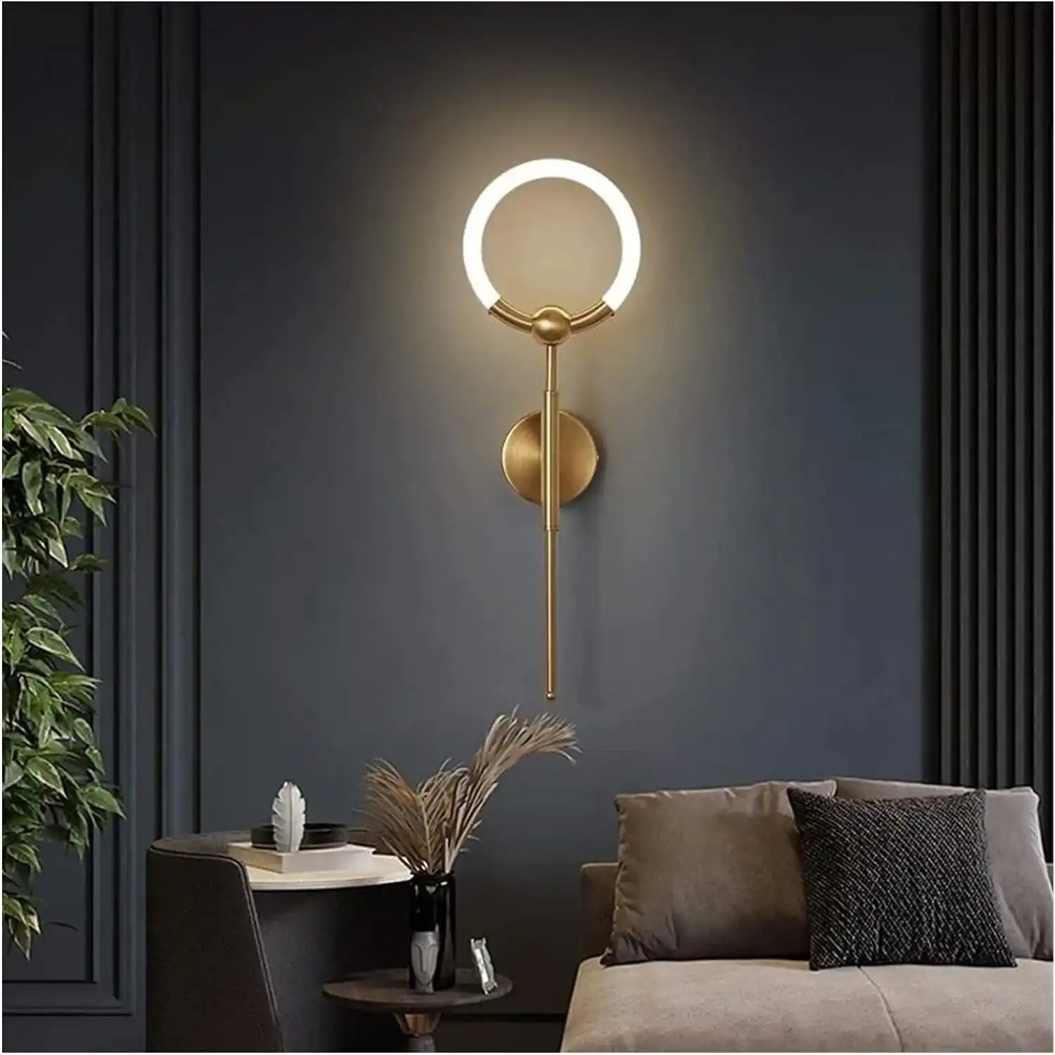 HDC 600mm Sleek Modern Long Gold Led Wall Lamp -Tricolor