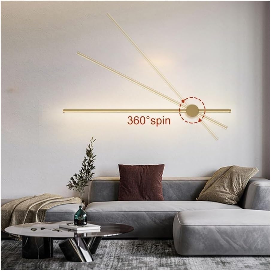 HDC Led Gold Long Tube Wall Light- Tricolor