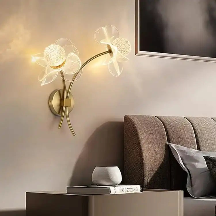 Hdc Acrylic Flower Wall Light LED Wall Lamp For Living Room Bedroom- Tricolor