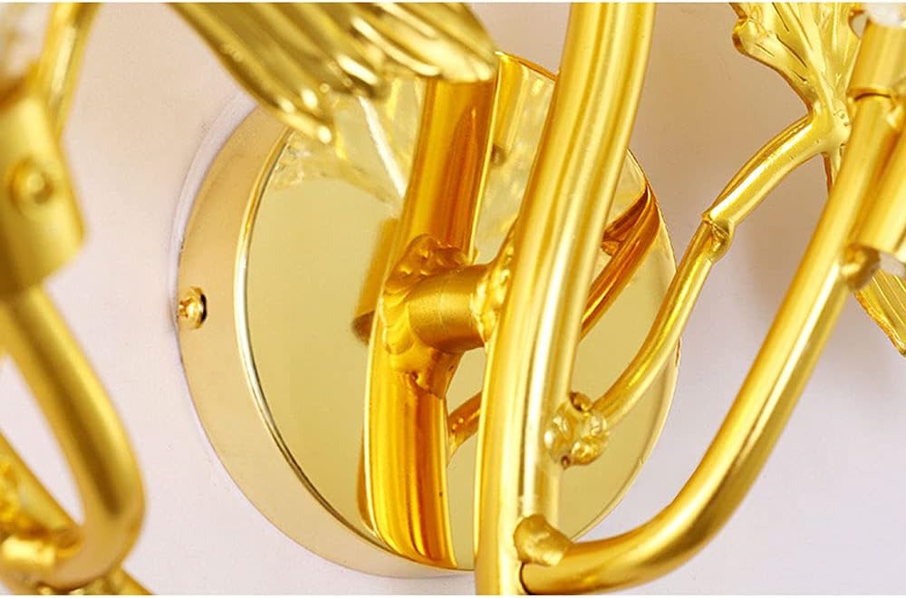 Hdc 3 Lights Nordic Simple Glass Lampshade Creative Golden Maple Leaf G9 Wall Light Fixtures