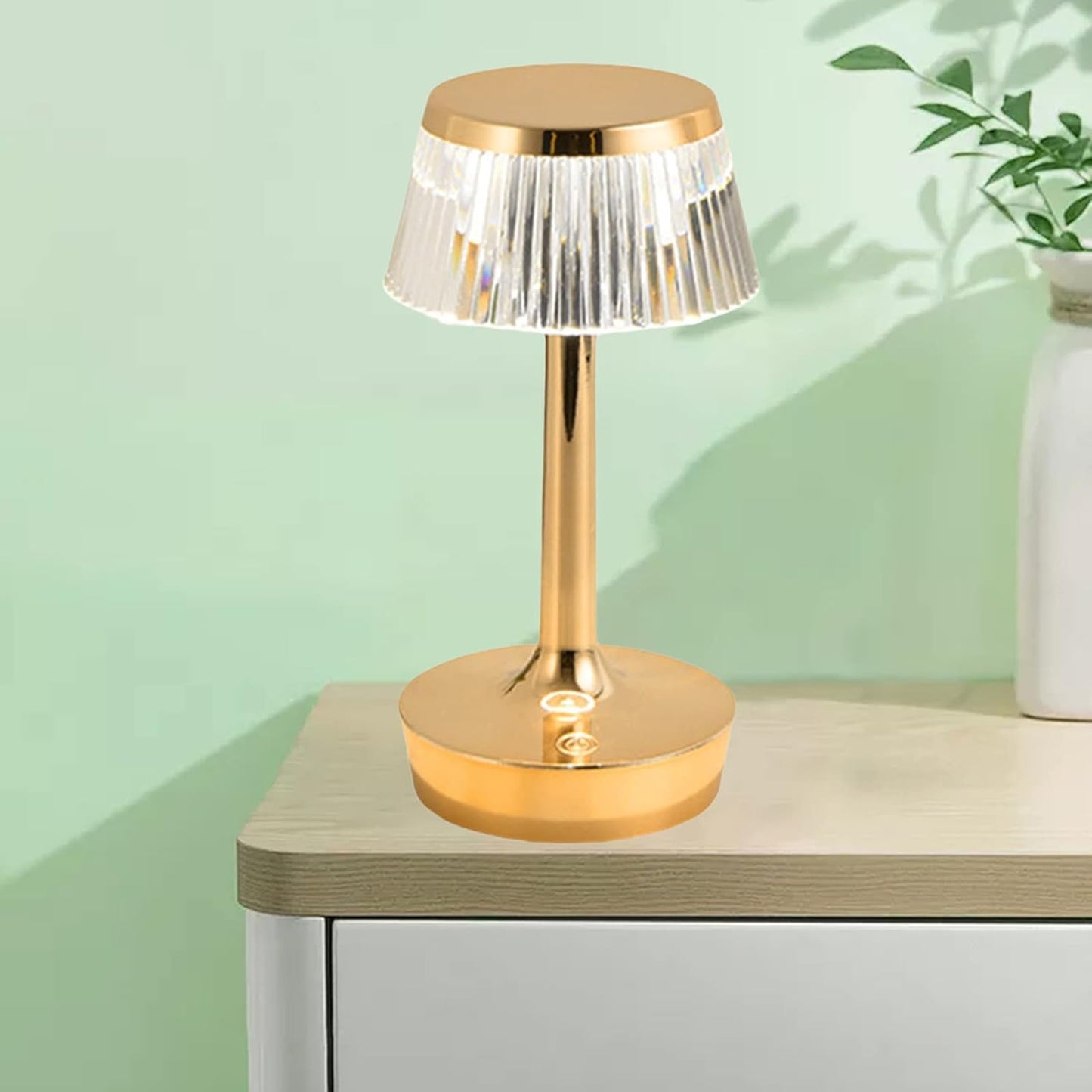 Hdc Mushroom Table Lamp Home Elegant Decorative Living Room Bedside Crystal Desk Lamp Hallway Lamp Living Room Cofe Bar for Bedroom - Champagne Gold