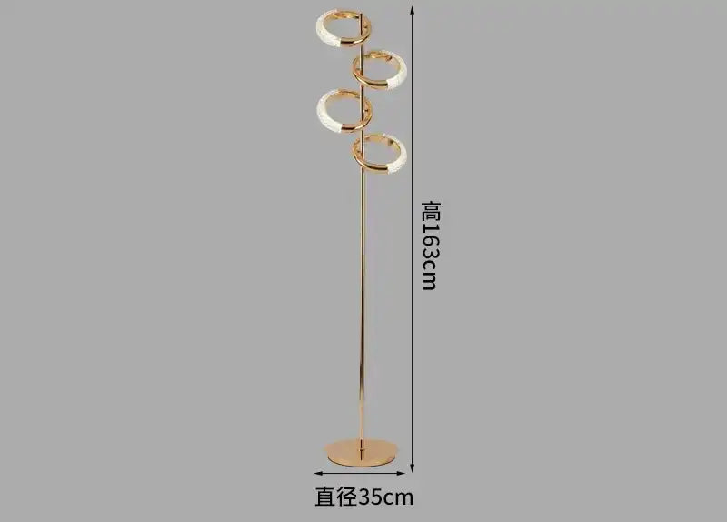 Hdc Gold Concentric 4 Light Floor Lamp For Living Room Bedroom