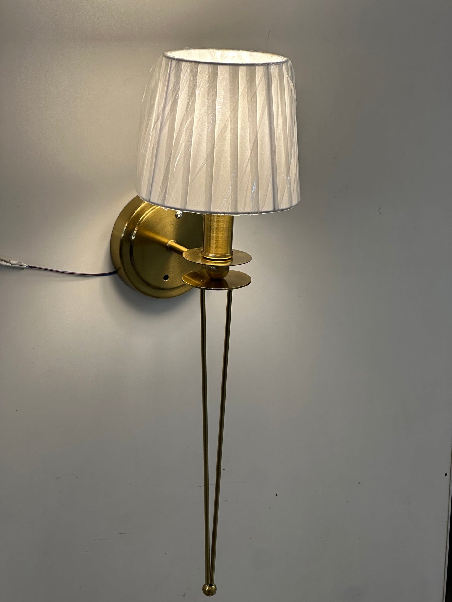 HDC Luxury Modern Brass Wall Light with Fabric Shade