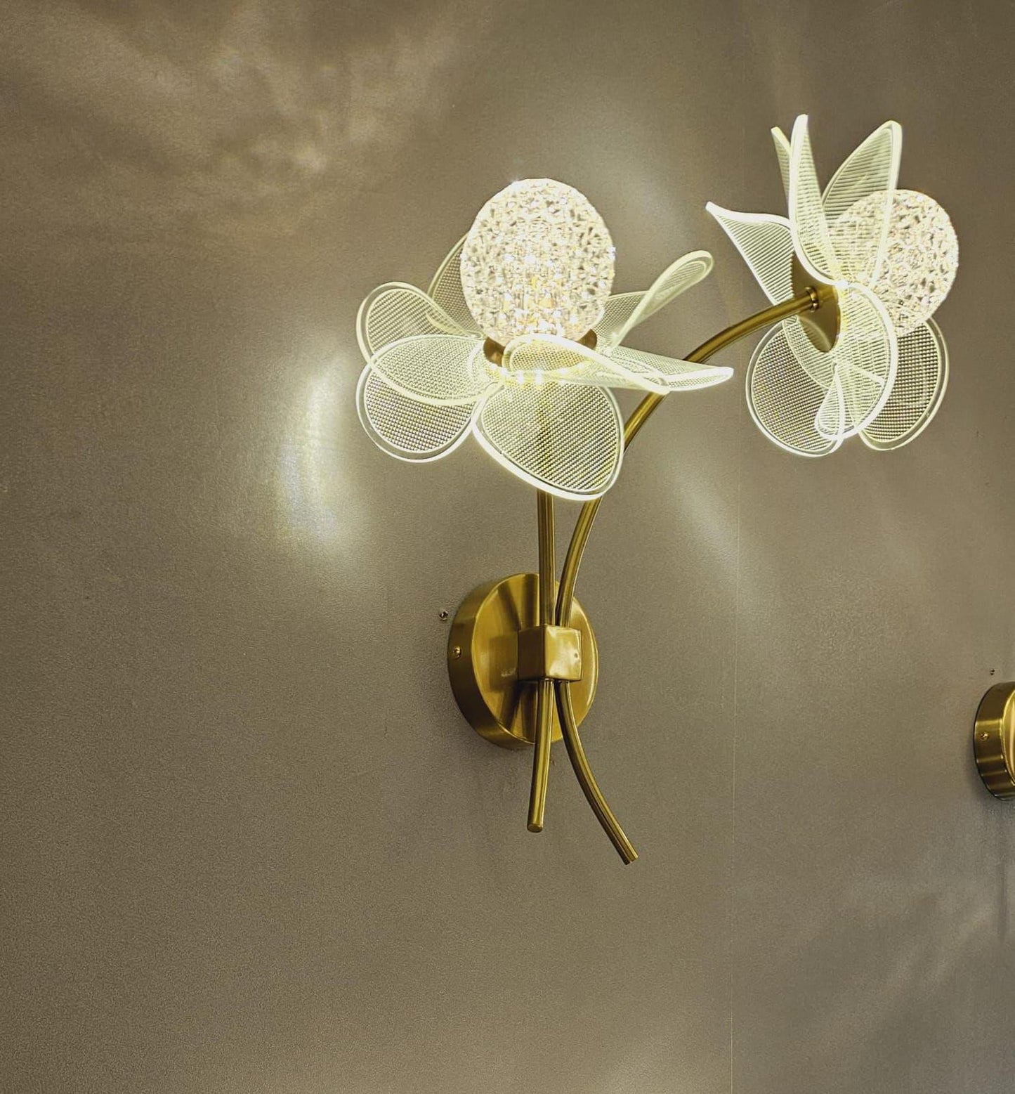 Hdc Acrylic Flower Wall Light LED Wall Lamp For Living Room Bedroom- Tricolor