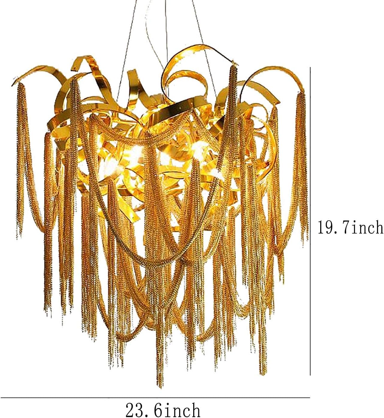 Hdc 800mm Light luxury modern chain tassel living room dining room chandelier villa lamps