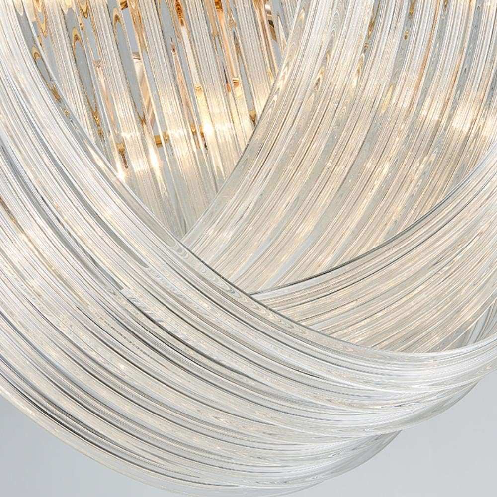 HDC Mid-Century Style Layered Glass Chandelier Lighting For Living Room And Bedroom