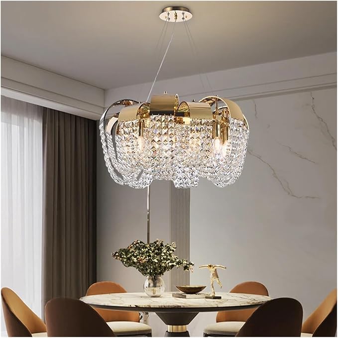 HDC 1000m Luxury Gold Crystal Chandelier Ceiling Light for Living Room