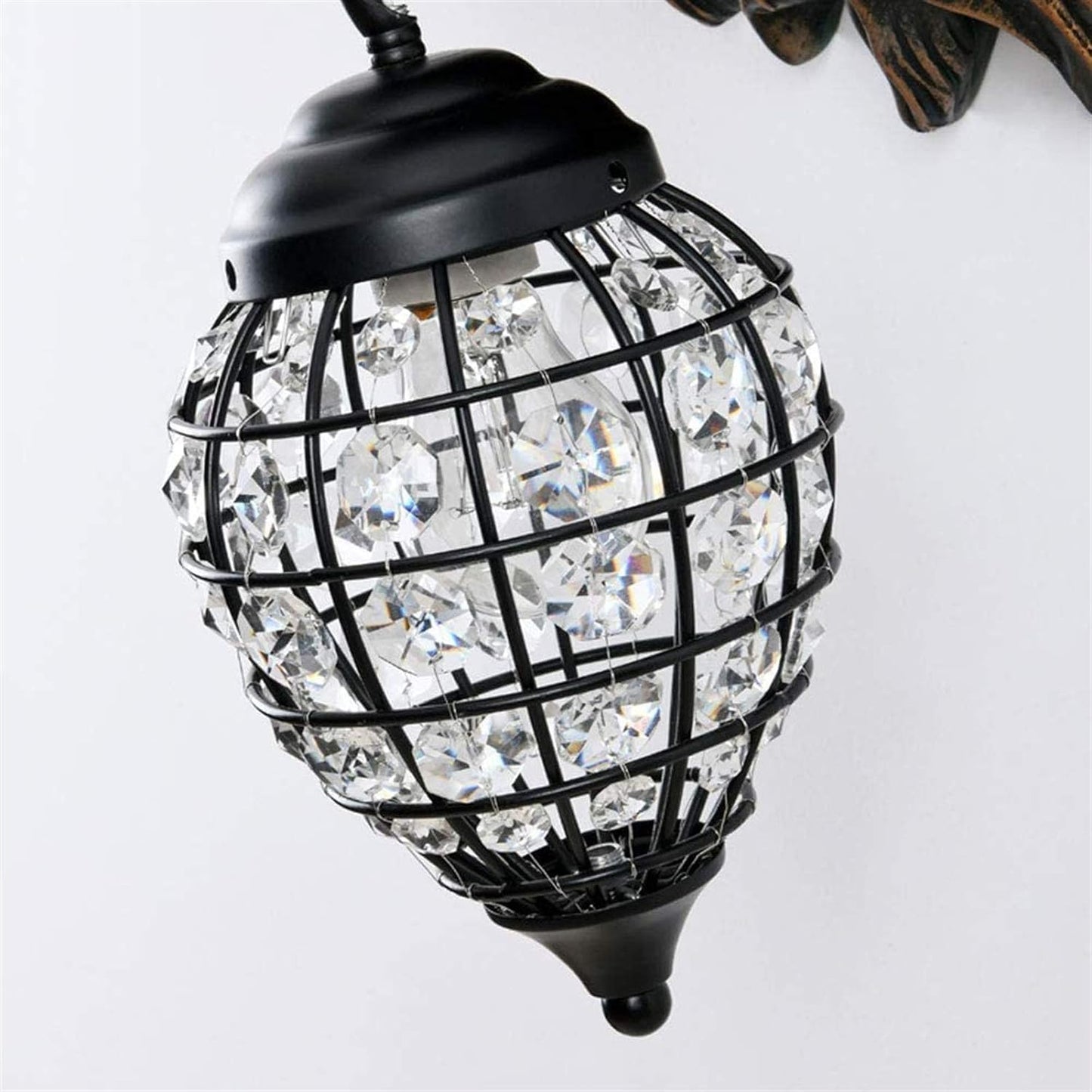 Hdc Modern Background Lion Head Shape, Hollow Crystal Resin Wall Lamp