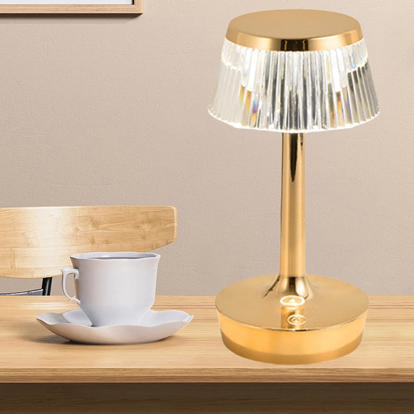 Hdc Mushroom Table Lamp Home Elegant Decorative Living Room Bedside Crystal Desk Lamp Hallway Lamp Living Room Cofe Bar for Bedroom - Champagne Gold