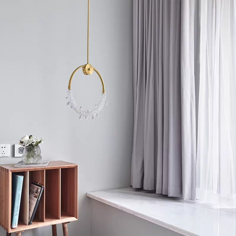 Hdc Modern copper household chandelier Nordic personality round Pendant Light